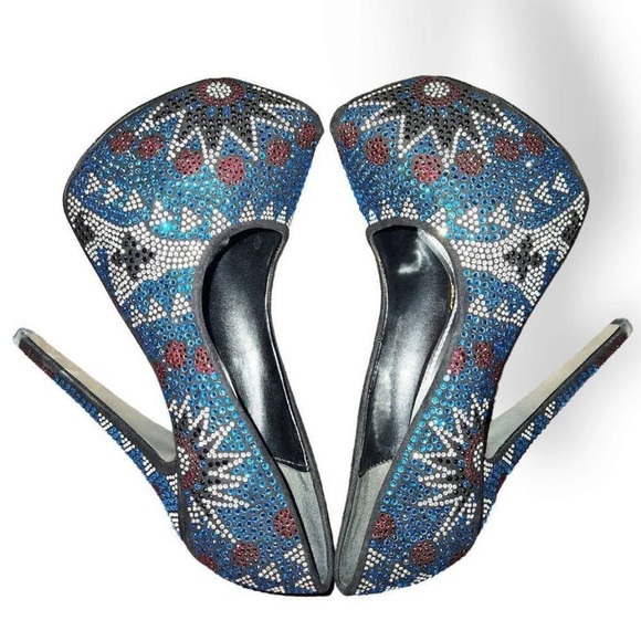 🔥👑 Viga Fiore Rhinestone Platform Stiletto Heels Size 8 - Picture 2 of 10